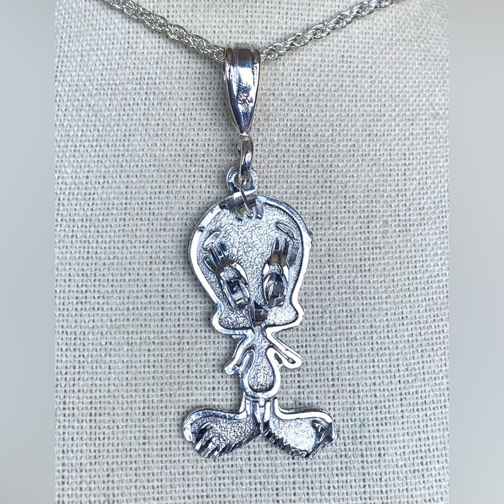 Sterling Silver Laser Cut Tweety Bird Pendant